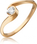 Кольцо с 1 бриллиантом из красного золота (арт. 2215378)