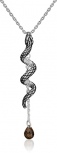 Подвеска Змейка с кварцем из серебра (арт. 2219510)