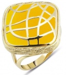 Кольцо с 1 цитрином из жёлтого золота (арт. 2252339)
