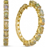 Серьги с опалами и бриллиантами из жёлтого золота (арт. 2261343)