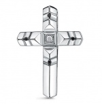 Крестик с 5 бриллиантами из серебра (арт. 2282016)