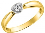 Кольцо с 1 бриллиантом из жёлтого золота (арт. 2350082)