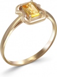 Кольцо с 1 цитрином из жёлтого золота (арт. 2385836)