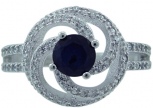 Кольцо с сапфирами и фианитами из серебра (арт. 2393650)