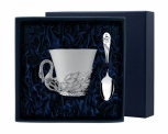 Набор чашка чайная "Лебедь"+ ложка из серебра (арт. 2400456)