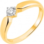 Кольцо с 1 бриллиантом из жёлтого золота (арт. 2421338)
