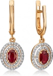 Серьги с рубинами и бриллиантами из красного золота (арт. 2440421)