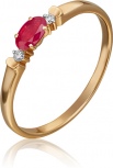 Кольцо с рубином и бриллиантами из красного золота (арт. 2441780)