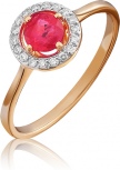 Кольцо с рубином и бриллиантами из красного золота (арт. 2442019)