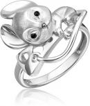 Кольцо Мышка с эмалью из серебра (арт. 2445123)