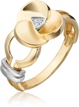 Кольцо с 3 бриллиантами из комбинированного золота (арт. 2445909)