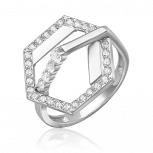 Кольцо с фианитами из серебра (арт. 2446838)
