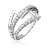 Кольцо с фианитами из серебра (арт. 2446841)