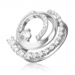 Кольцо с фианитами из серебра (арт. 2446843)