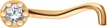 Пирсинг с 1 фианитом из красного золота (арт. 2472080)