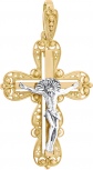 Крестик из комбинированного золота (арт. 2472140)
