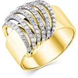 Кольцо с 75 бриллиантами из жёлтого золота