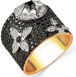 Кольцо с 140 бриллиантами из жёлтого золота
