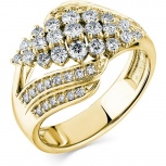 Кольцо с 49 бриллиантами из жёлтого золота (арт. 2502148)