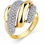 Кольцо с 138 бриллиантами из жёлтого золота (арт. 2502295)