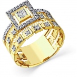 Кольцо с 47 бриллиантами из жёлтого золота (арт. 2503017)