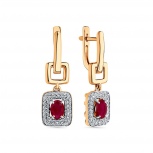 Серьги с рубинами и бриллиантами из красного золота (арт. 2504336)