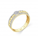 Кольцо с 45 бриллиантами из комбинированного золота
