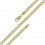 Цепочка плетения "Панцирное" из серебра с позолотой (арт. 2550406)