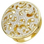 Кольцо с 184 бриллиантами из жёлтого золота 750 пробы (арт. 300584)