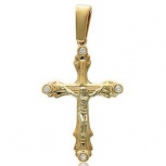 Крестик с 4 бриллиантами из комбинированного золота  (арт. 301422)