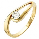 Кольцо с 1 бриллиантом из жёлтого золота 750 пробы