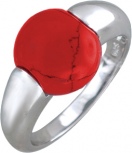 Кольцо с кораллом из серебра (арт. 327842)