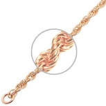 Цепочка плетения "Веревочка" из красного золота (арт. 359036)