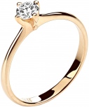 Кольцо с бриллиантом из красного золота (арт. 420897)
