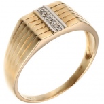 Кольцо с бриллиантами из желтого золота (арт. 730715)