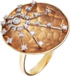 Кольцо с бриллиантами из желтого золота (арт. 738531)