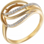 Кольцо с бриллиантами из желтого золота (арт. 740502)