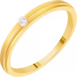 Кольцо с бриллиантом из желтого золота (арт. 741616)