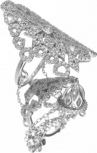 Кольцо с фианитами из серебра (арт. 741823)