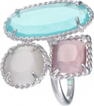 Кольцо с стеклом из серебра
