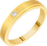 Кольцо с 1 бриллиантом из жёлтого золота (арт. 765116)