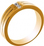Кольцо с 2 бриллиантами из жёлтого золота (арт. 765118)