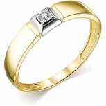 Кольцо с 1 бриллиантом из жёлтого золота (арт. 805542)