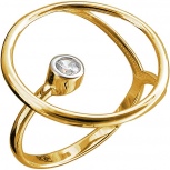 Кольцо с 1 фианитом из жёлтого золота (арт. 823901)