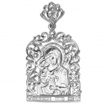 Подвеска-иконка "Богородица Владимирская" с 1 фианитом из серебра (арт. 846062)
