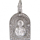 Подвеска-иконка "Николай Чудотворец" с 6 фианитами из серебра (арт. 848870)