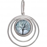 Подвеска Дерево с ювелирным стеклом из серебра (арт. 849744)