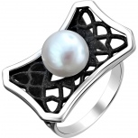 Кольцо с 1 жемчугом из серебра (арт. 881241)