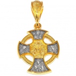 Крестик из серебра с позолотой (арт. 908633)