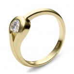 Кольцо с 1 бриллиантом из жёлтого золота 750 пробы (арт. 302319)